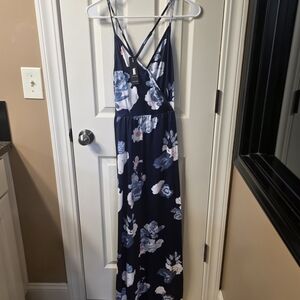Navy Floral Maxi Dress